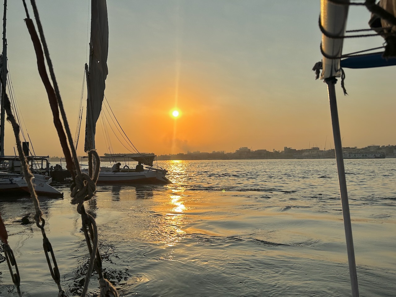 Sunset Nile River Luxor Nov 2025 Egypt-Jordan-Israel Tour John DeLancey