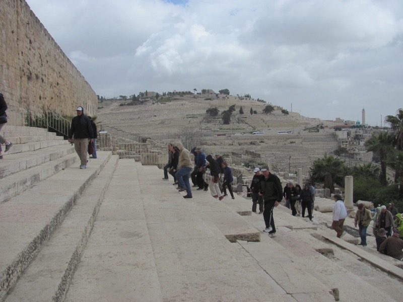 walking up temple steps jerusalem