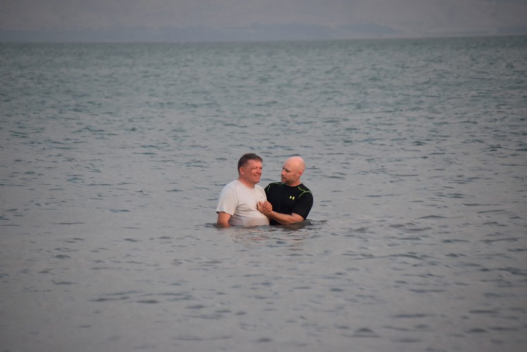 Baptism Sea of Galilee Orchard Hill Church Israel Tour October 2018