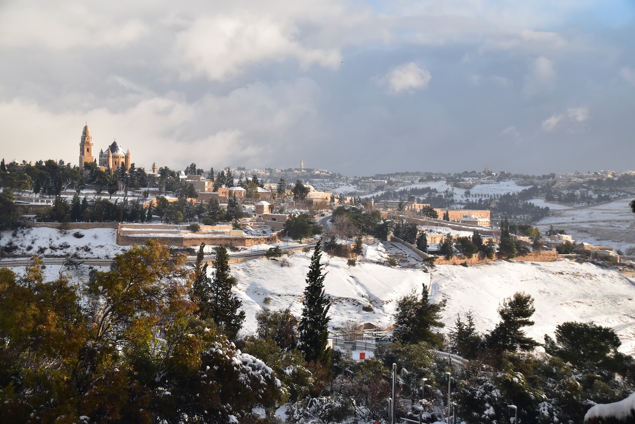 Snow in Jerusalem BIMT Jan 2022 Israel Tour
