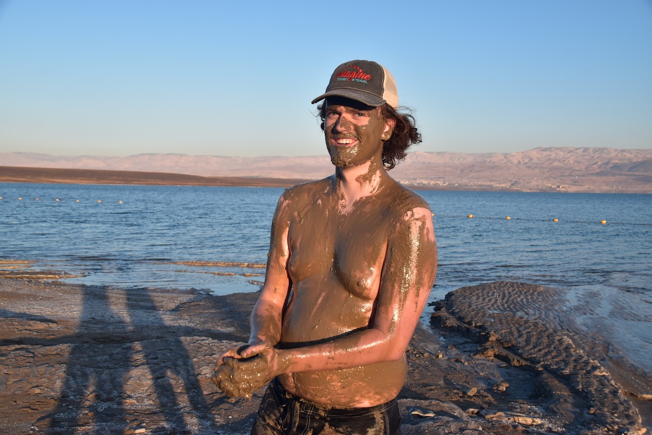 Dead Sea mud BIMT Jan 2022 Israel Tour