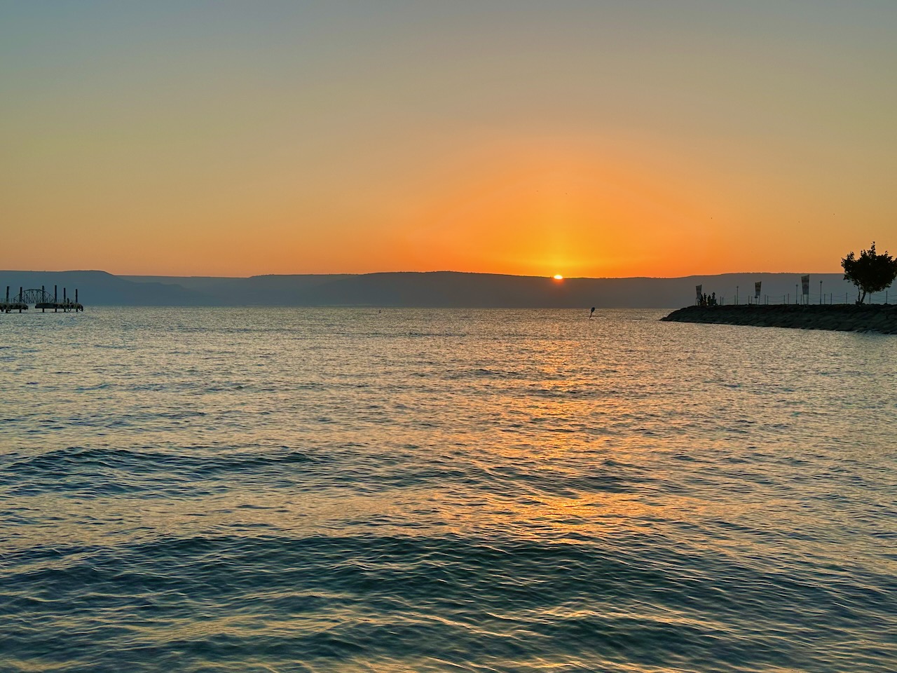 Sunrise Sea of Galilee Jan 23 Israel Tour John DeLancey