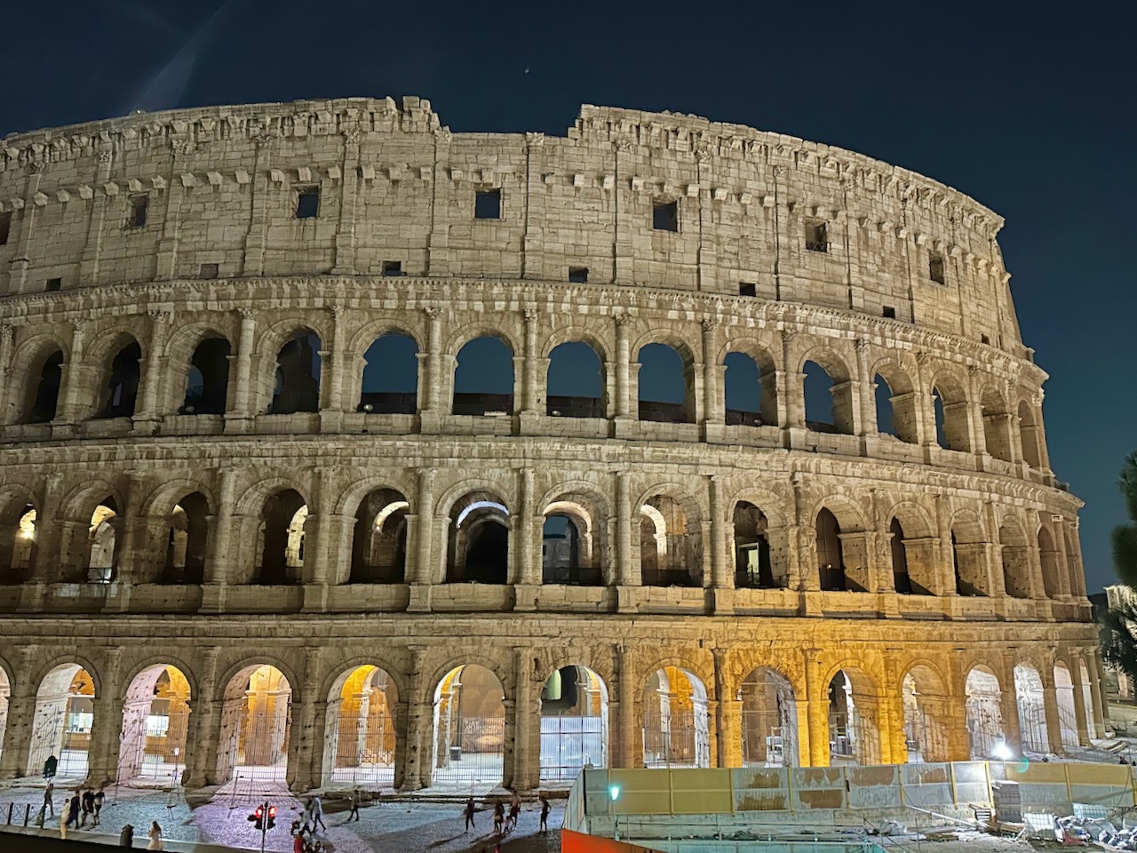 Colosseum Night Italy Tour group Sept 2023 John DeLancey