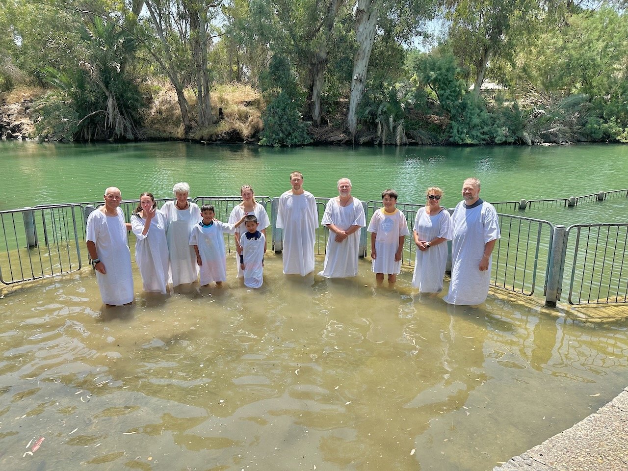 Jordan River Baptism June 2024 Israel Tour John DeLancey