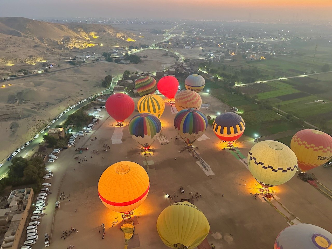 Hot-air balloon ride Luxor Nov 25 Egypt-Jordan-Israel Tour John DeLancey