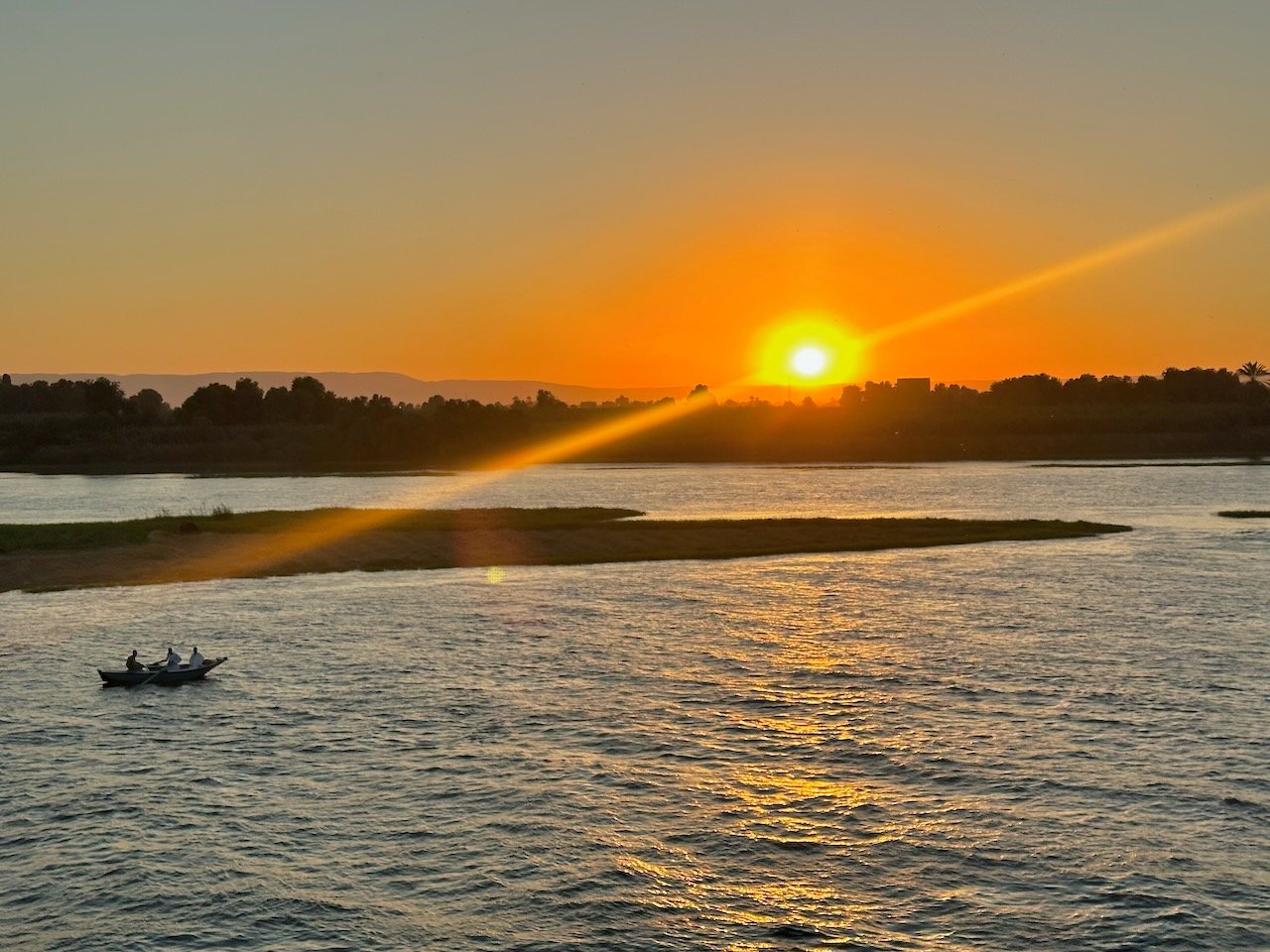 Sunset on the Nile River Cruise, Feb 2026 Egypt Tour John DeLancey
