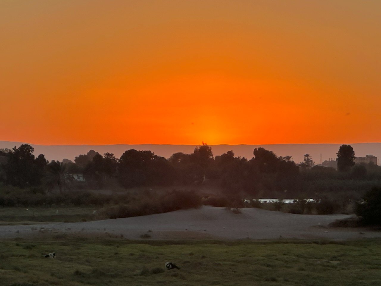Sunset on the Nile River Feb 2026 Egypt Tour John DeLancey